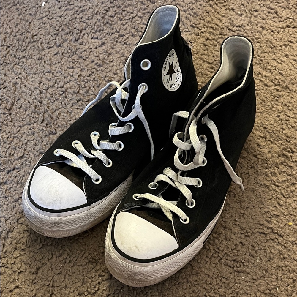 Converse Black and White Platform High-Tops